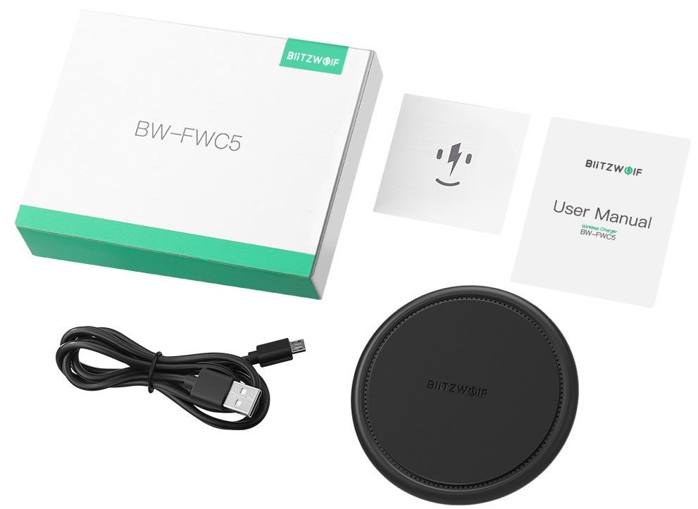 BlitzWolf BW-FWC5 Wireless Charger in boxing