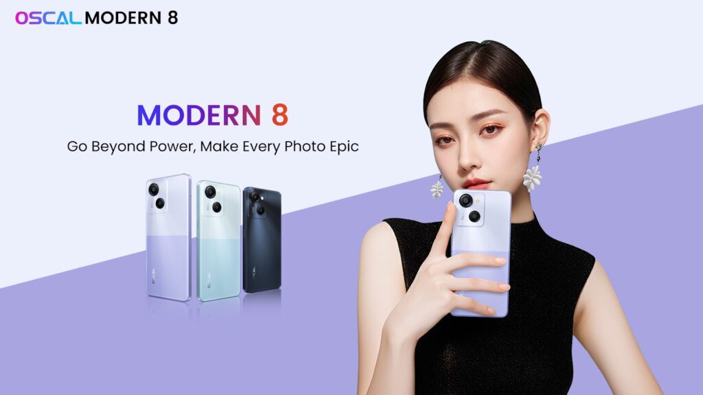 OSCAL MODERN Series: Stylish MODERN 8 Launches with 50MP Camera, 6.75" 90Hz Display, 6000mAh Battery, and DokeOS 4.0