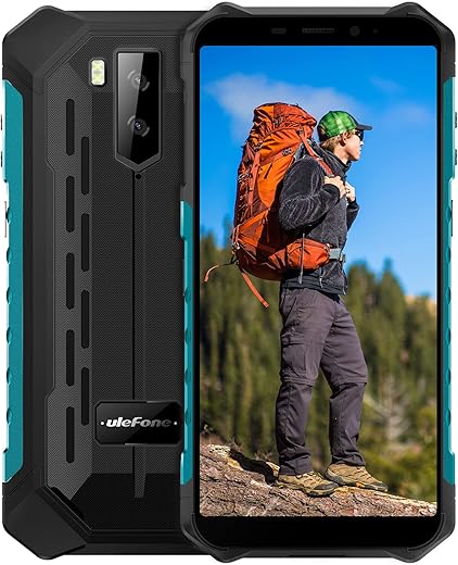 Ulefone Armor X9 Rugged Phones Unlocked (2021), 5.5 inch Screen, Android 11, 3GB + 32GB Octa-core, 13MP + 2MP Dual Rear Cameras, Waterproof, Military Grade Smartphone, Face ID, NFC, OTG, WiFi -Green